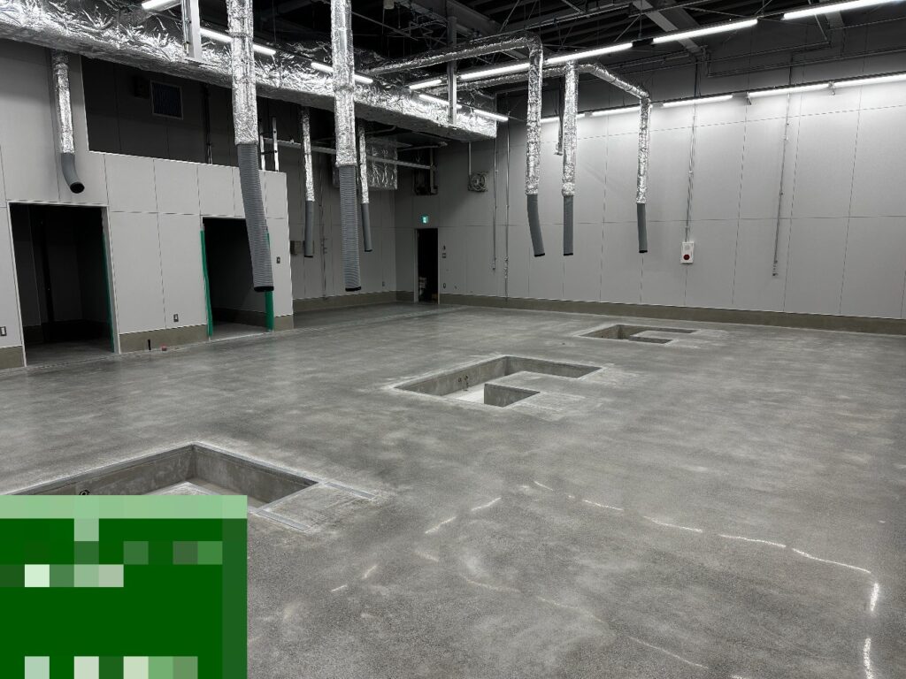 研磨が終わった土間コンクリート